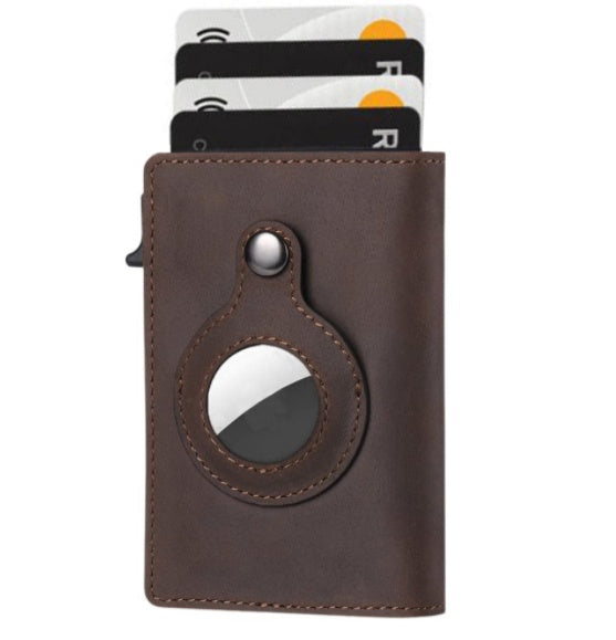 Slim RFID Leather Wallet for AirTag Seasia