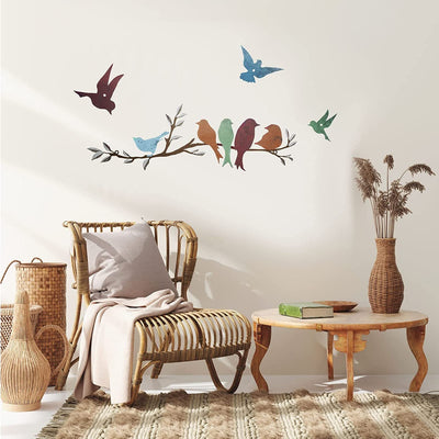 Bird on Branch Iron Wall Art – Rustic Nature-Inspired Hanging Decor Seasia
