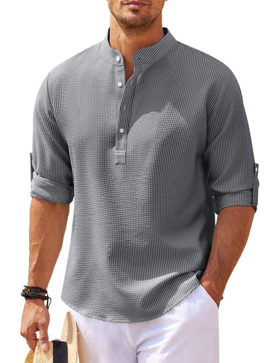Men’s Casual Stand Collar Shirt Seasia