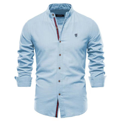 Men’s Cotton & Linen Henley Shirt Seasia