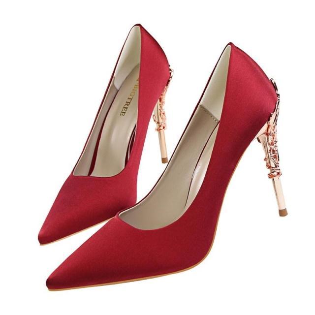 LAKESHI Elegant Metal Heels Seasia