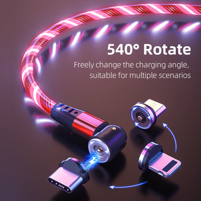 540° Rotating LED Magnetic Charging Cable Seasia
