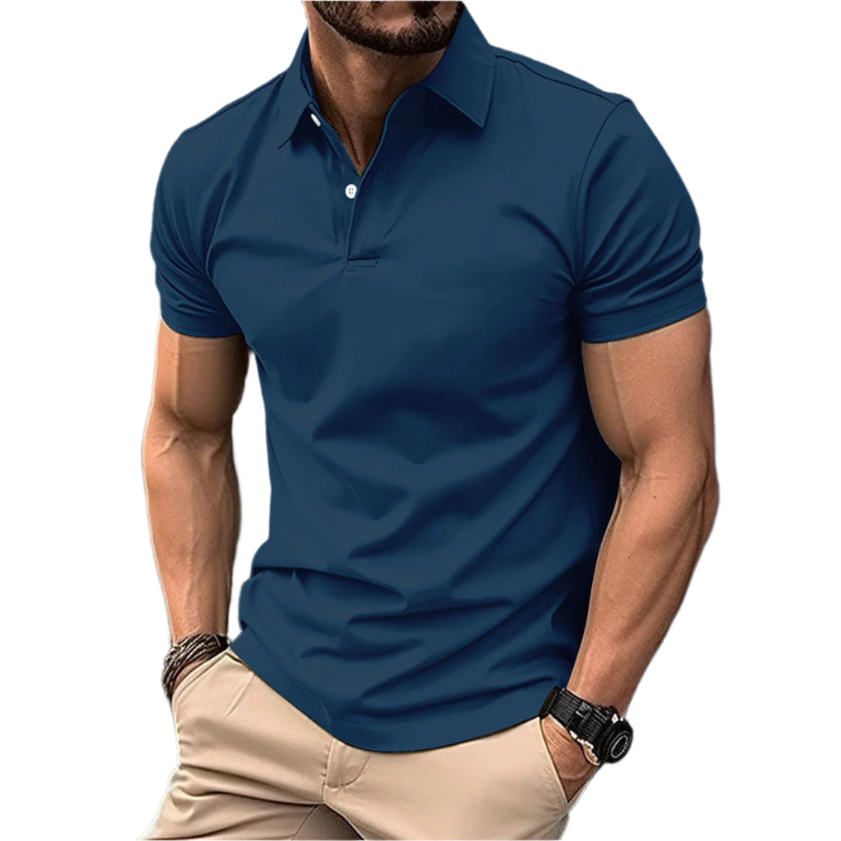 Men Summer Solid Polo Shirt Seasia