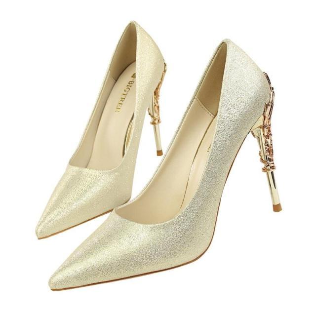 LAKESHI Elegant Metal Heels Seasia