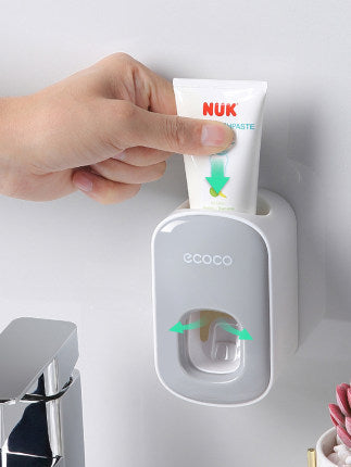 Wall-Mounted Toothpaste Dispenser & Toothbrush Holder Set Seasia
