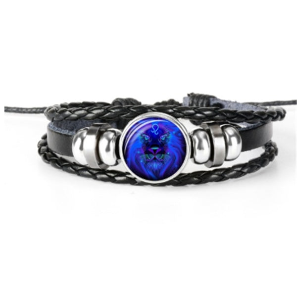 Zodiac Braided Leather Bracelet Seasia