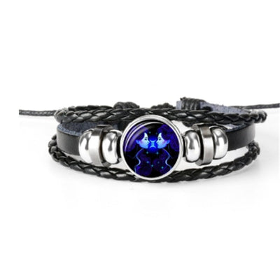 Zodiac Braided Leather Bracelet Seasia