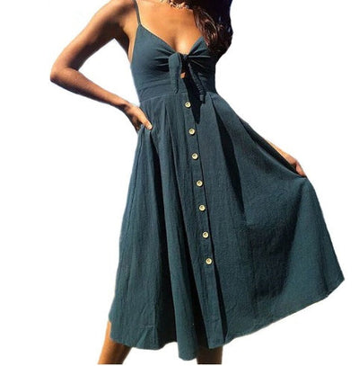 Summer Backless Sheath Dress – Sleeveless A-Line Party Style Seasia