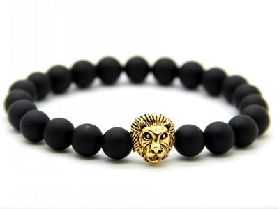 Lion Head Stone Beaded Bracelet Seasia