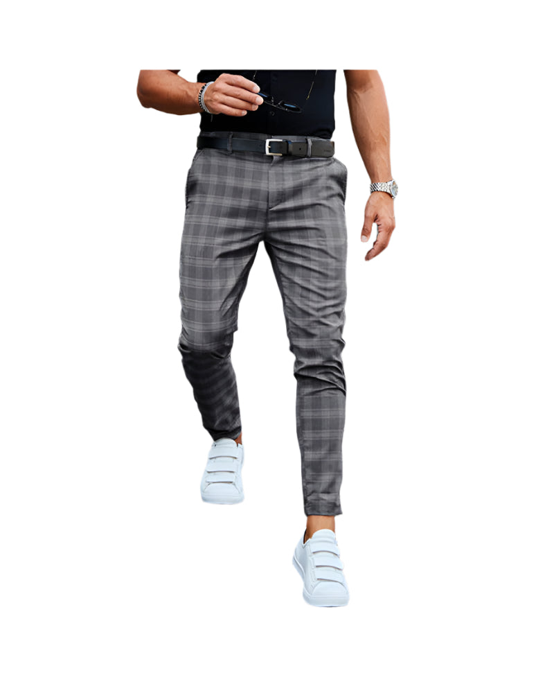 Plaid Print Loose Casual Pants for Men Seasia