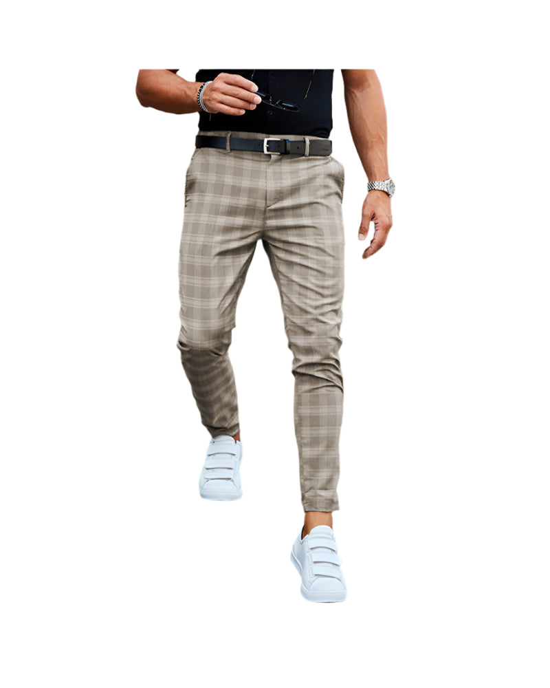 Plaid Print Loose Casual Pants for Men Seasia