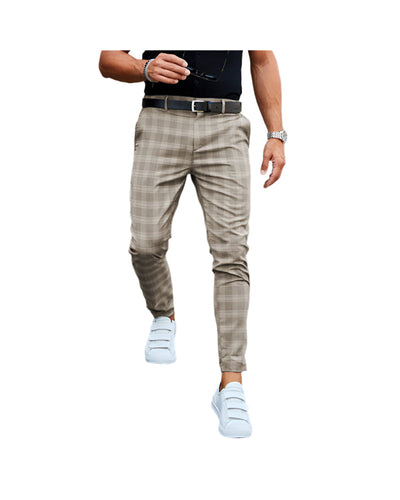 Plaid Print Loose Casual Pants for Men Seasia