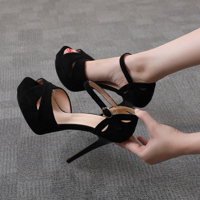Stiletto Peep-Toe Platform Heels Seasia