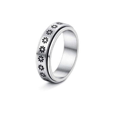 Moon & Stars Spinner Ring – Anti-Anxiety Stainless Steel Band Seasia