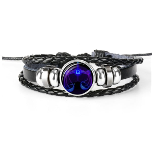 Zodiac Braided Leather Bracelet Seasia