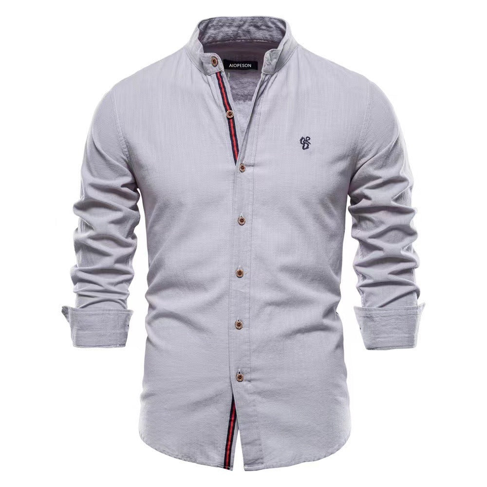 Men’s Cotton & Linen Henley Shirt Seasia