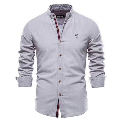 Men’s Cotton & Linen Henley Shirt Seasia
