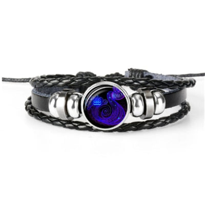 Zodiac Braided Leather Bracelet Seasia