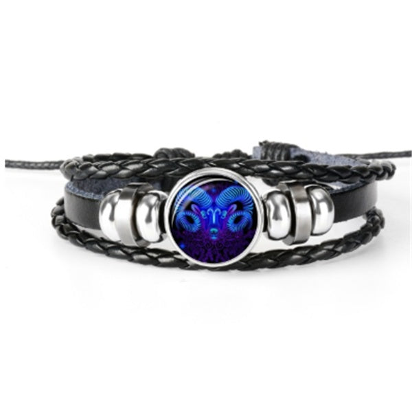 Zodiac Braided Leather Bracelet Seasia