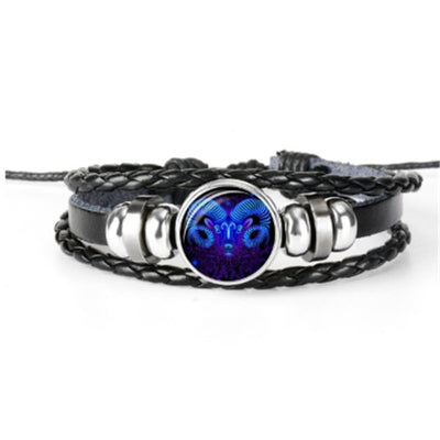 Zodiac Braided Leather Bracelet Seasia