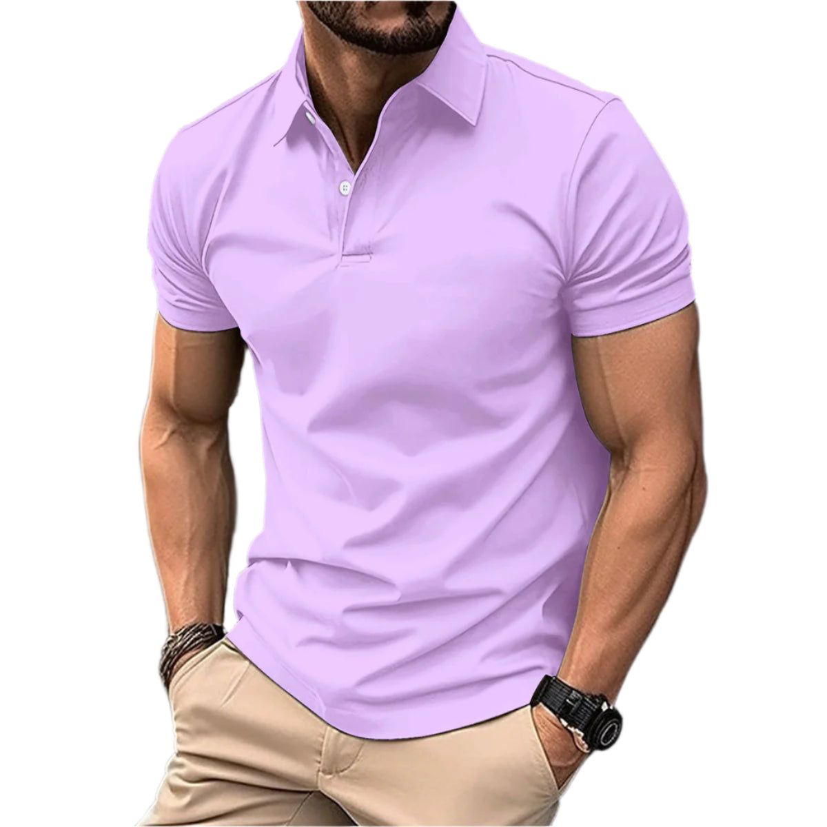Men Summer Solid Polo Shirt Seasia