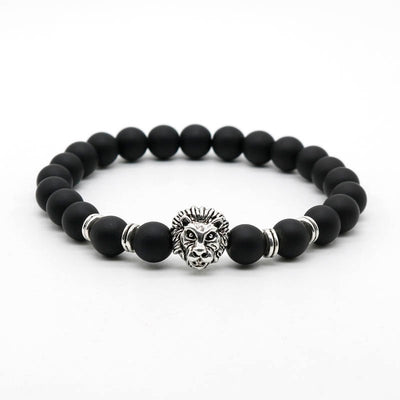 Lion Head Stone Beaded Bracelet Seasia