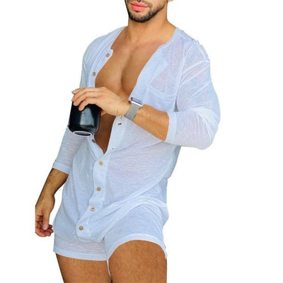 Men's Cotton Blend Tight Jumpsuit Homewear Seasia