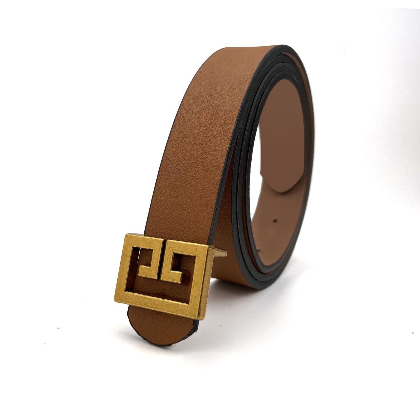 Bronze Buckle Faux Leather Belt Seasia
