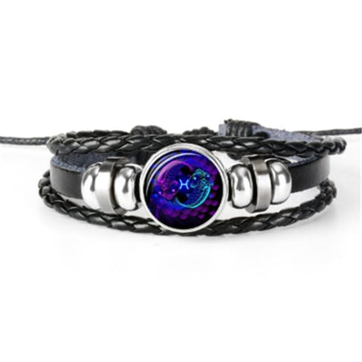 Zodiac Braided Leather Bracelet Seasia