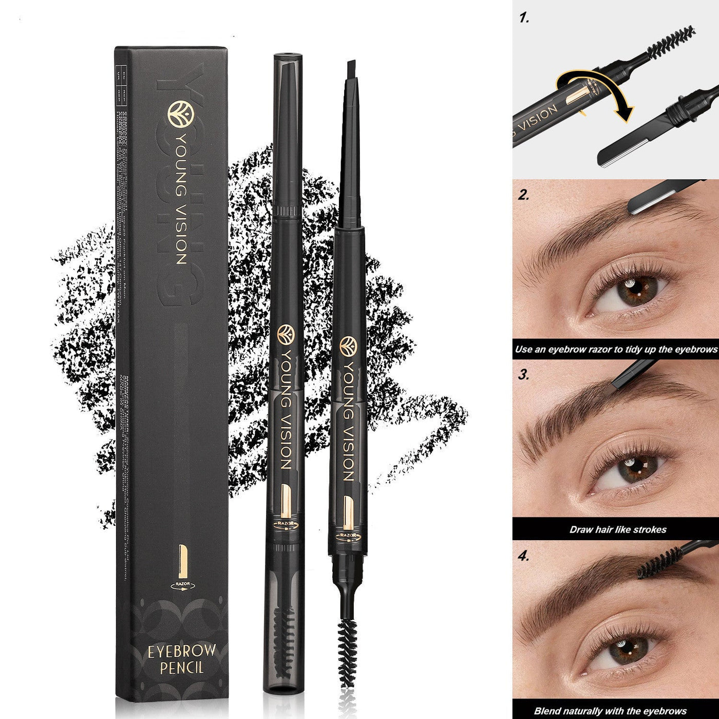 3-in-1 Waterproof Eyebrow Pencil Seasia