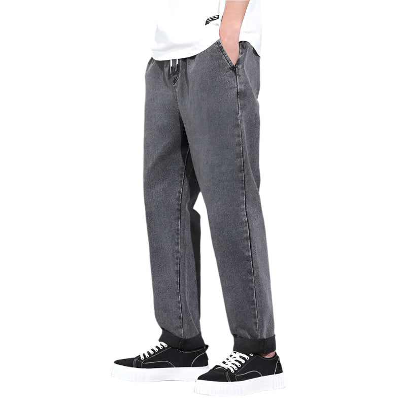 Men’s Loose Fit Drawstring Denim Trousers Seasia
