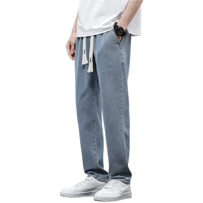 Men’s Loose Fit Drawstring Denim Trousers Seasia