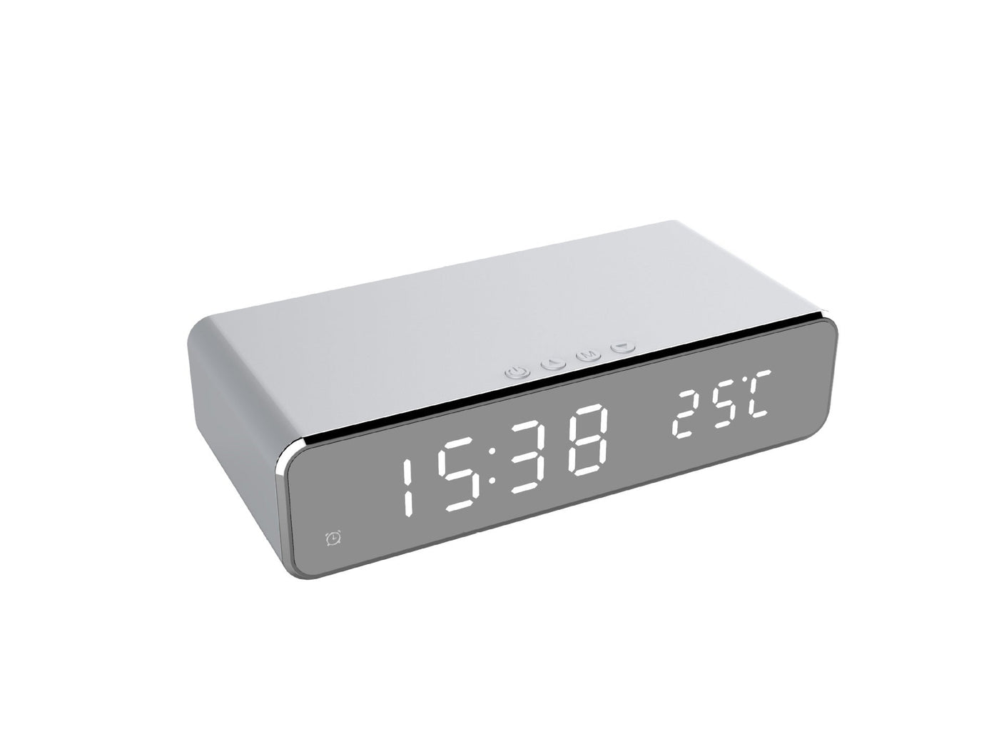 LED Alarm Clock with Wireless Charger & Thermometer Seasia