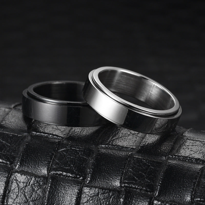Moon & Stars Spinner Ring – Anti-Anxiety Stainless Steel Band Seasia