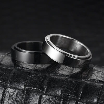 Moon & Stars Spinner Ring – Anti-Anxiety Stainless Steel Band Seasia