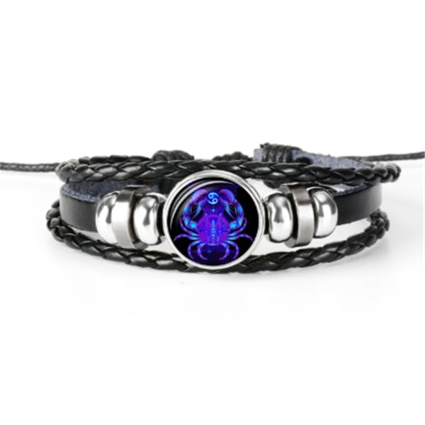 Zodiac Braided Leather Bracelet Seasia