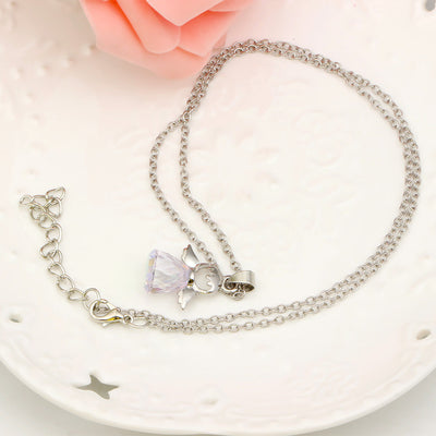 Crystal Angel Pendant Necklace Seasia