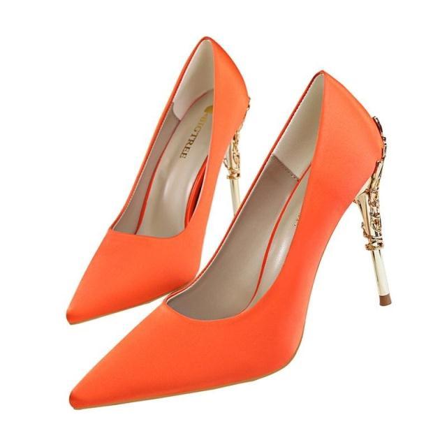 LAKESHI Elegant Metal Heels Seasia