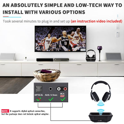 Wireless Headphones On-ear Bass Headphones for TV Seasia