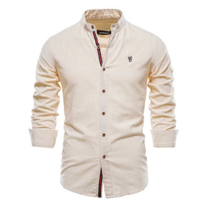 Men’s Cotton & Linen Henley Shirt Seasia