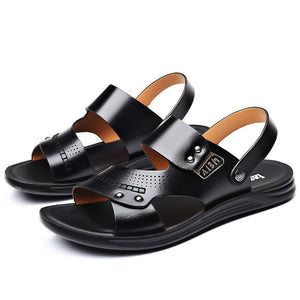 Men's Genuine Leather Slip-On Sandals Seasia