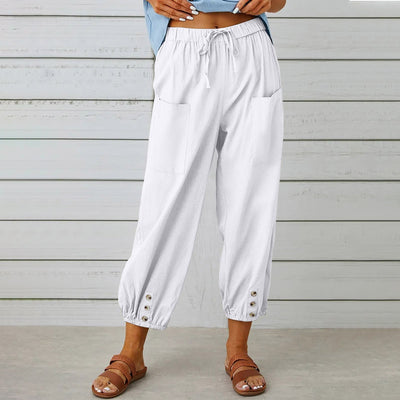 Cotton Linen Drawstring Trousers Seasia