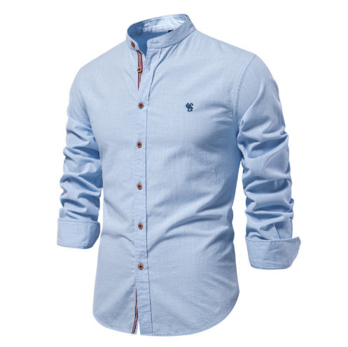 Men’s Cotton & Linen Henley Shirt Seasia