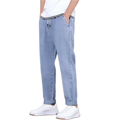 Men’s Loose Fit Drawstring Denim Trousers Seasia