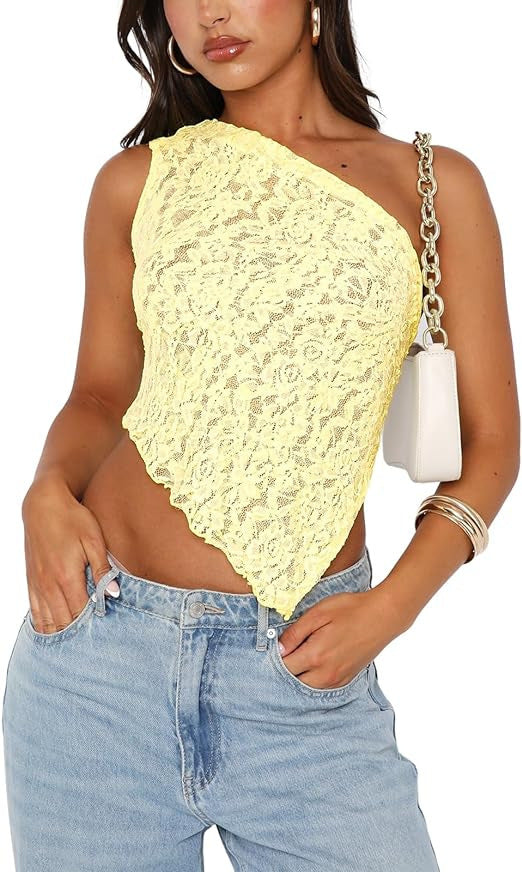 Lace Backless Asymmetrical Top Seasia