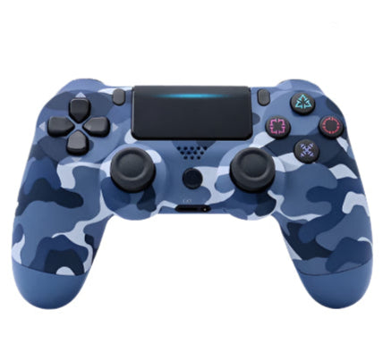 Blue camouflage wireless controller on a white background with text 'Wireless Controller'.