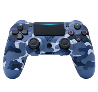 Blue camouflage wireless controller on a white background with text 'Wireless Controller'.