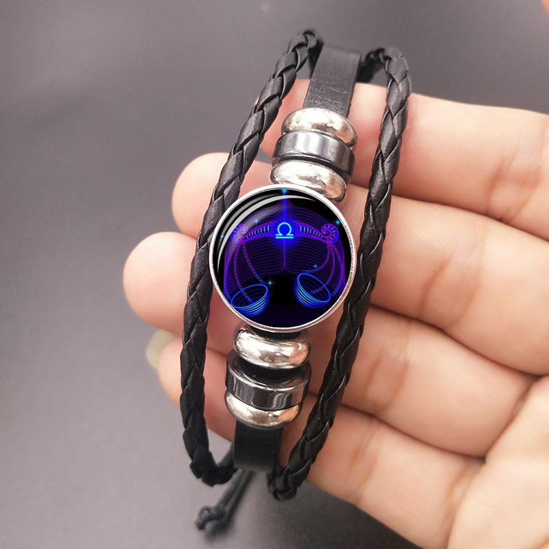 Zodiac Braided Leather Bracelet Seasia