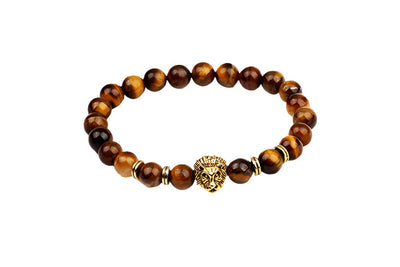 Lion Head Stone Beaded Bracelet Seasia