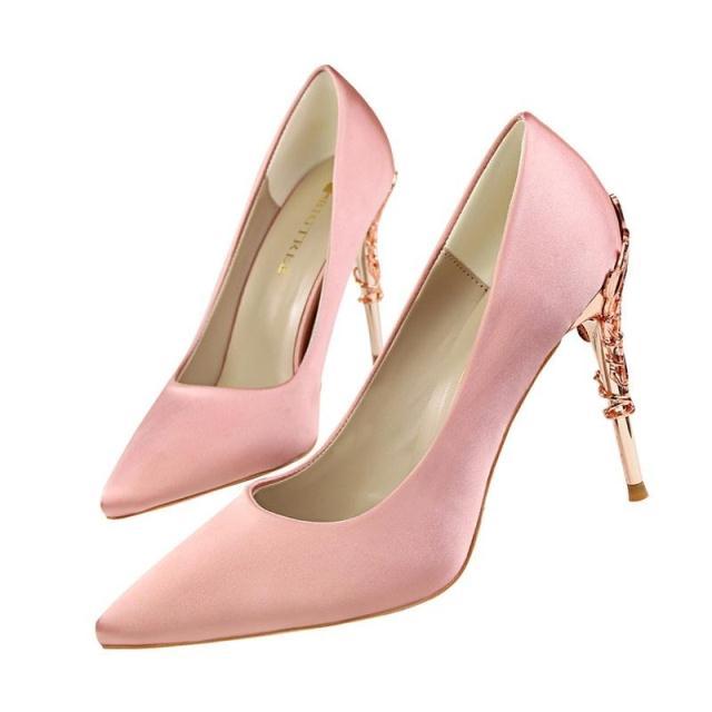 LAKESHI Elegant Metal Heels Seasia